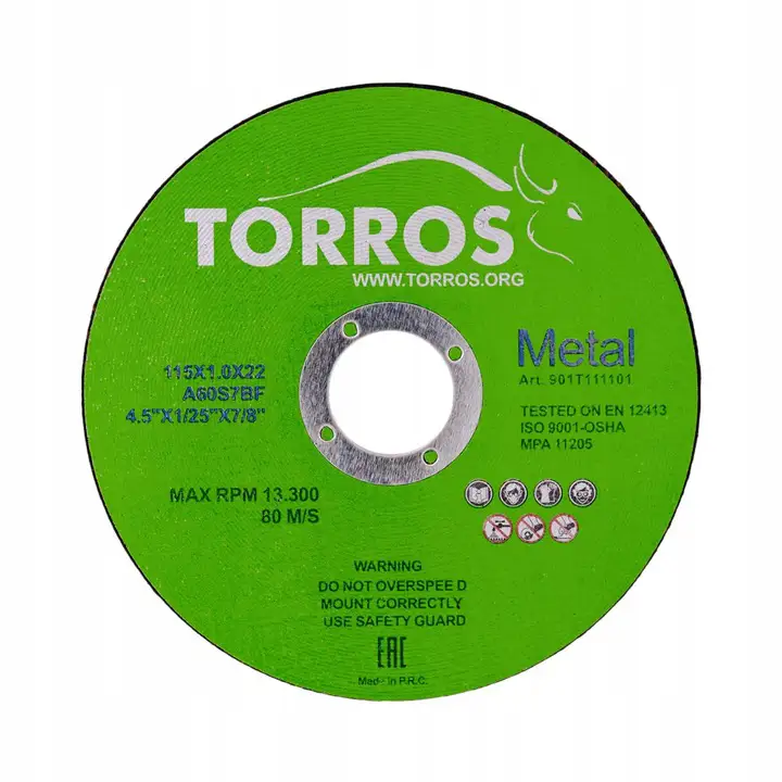 Tarcza do cięcia metalu 115 Torros 115x1,0x22,2 tarcze do cięcia