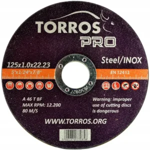 Tarcza do cięcia Torros PRO 125x1,0x22,2 STAL/INOX tarcze nierdzewka