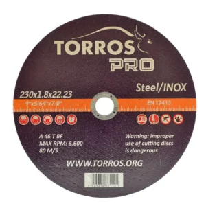 Tarcza do cięcia Torros PRO 230x1,8x22,2 STAL/INOX tarcze nierdzewka